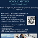 Greater Victoria Police Foundation NOW RECRUITNG! Police Camp 2026 This is an 8-day leadership program for grades 10, 11, and 12. Leadership, teamwork, and resilience. Police training and simulations Unique experiences New friends and perspectives Social responsibility and life skills Overnightcamp March 14- 21, 2026 at St. Margaret's School. No fees to attend. Application Deadline is November 14, 2025. Discuss with your school counsellor today.